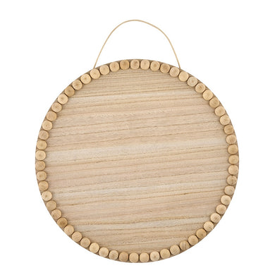 48185 Plaque - Wood Circle With Beaded Edge
