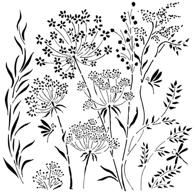 Wildflower Background Stencil