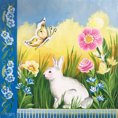 Design & Paint - Bunny, Blooms & Borders Stencil & Instructions
