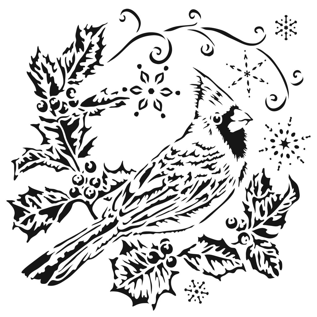 6x6 6x6-holly-cardinal-stencil-dewberry-u