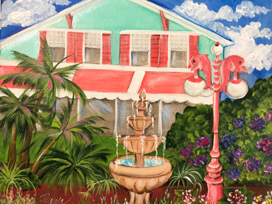 Tropical Garden Fountain Landscape Downloadable Video Lesson