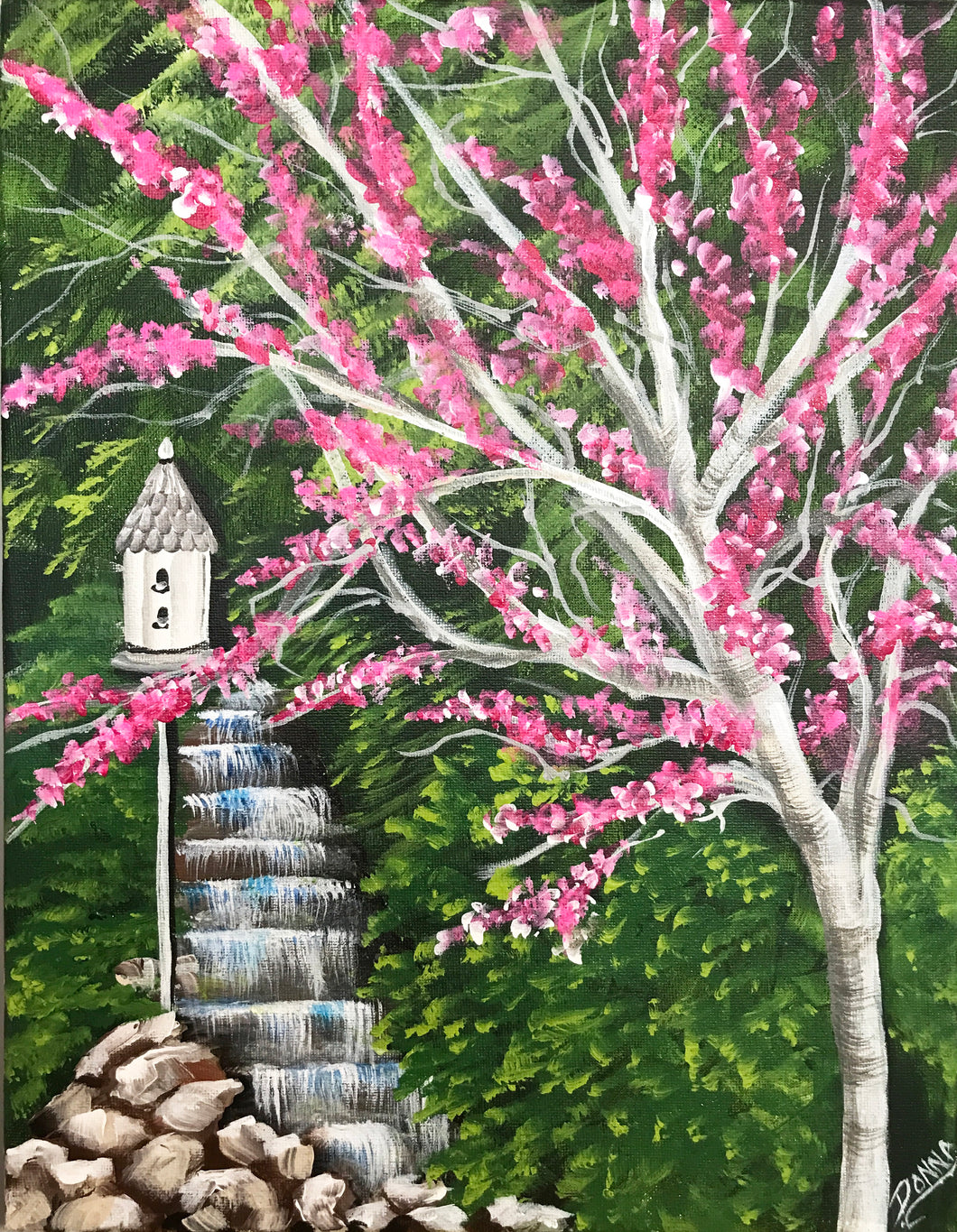 Waterfall with Redbud Tree Downloadable Video Lesson