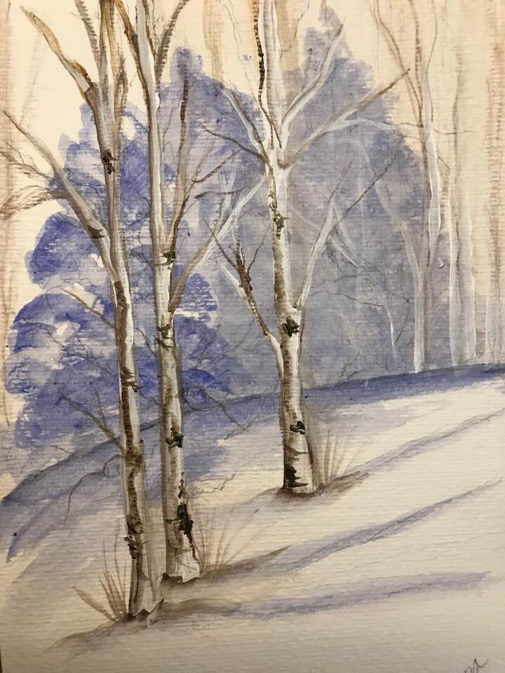 Winter Watercolor Downloadable Video Lesson