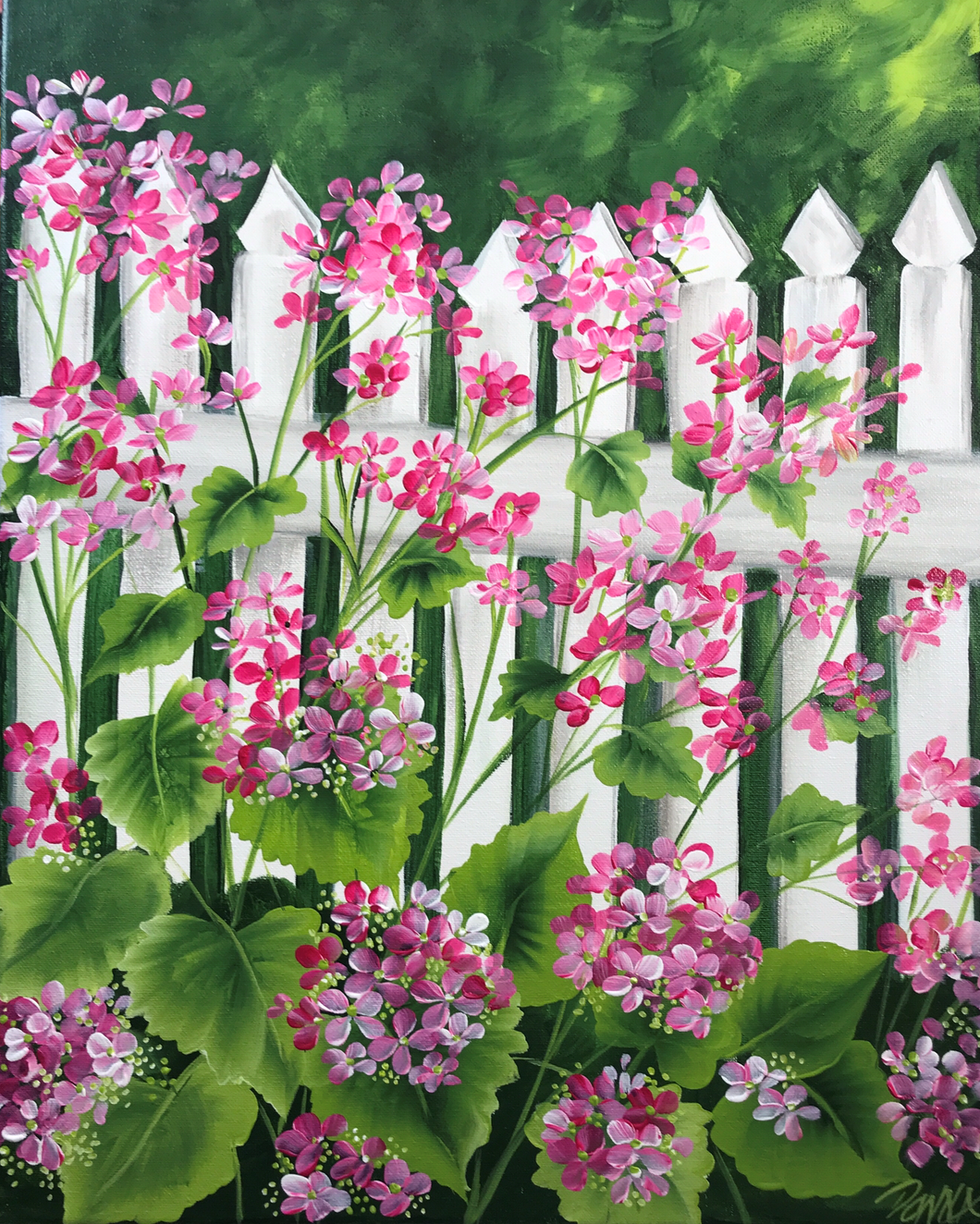 Pink Flowers & Picket Fence Downloadable Video Lesson