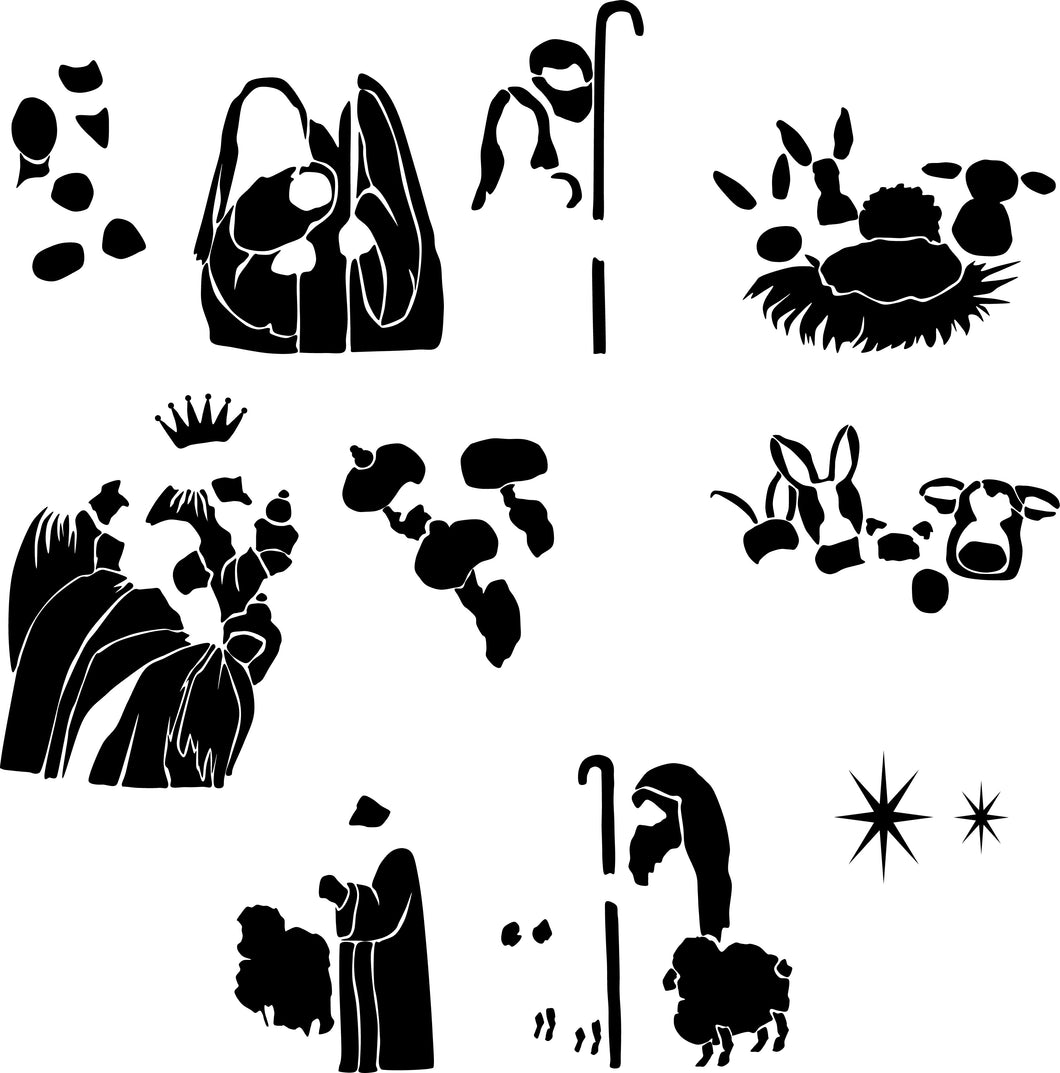 Nativity Scenes Stencil