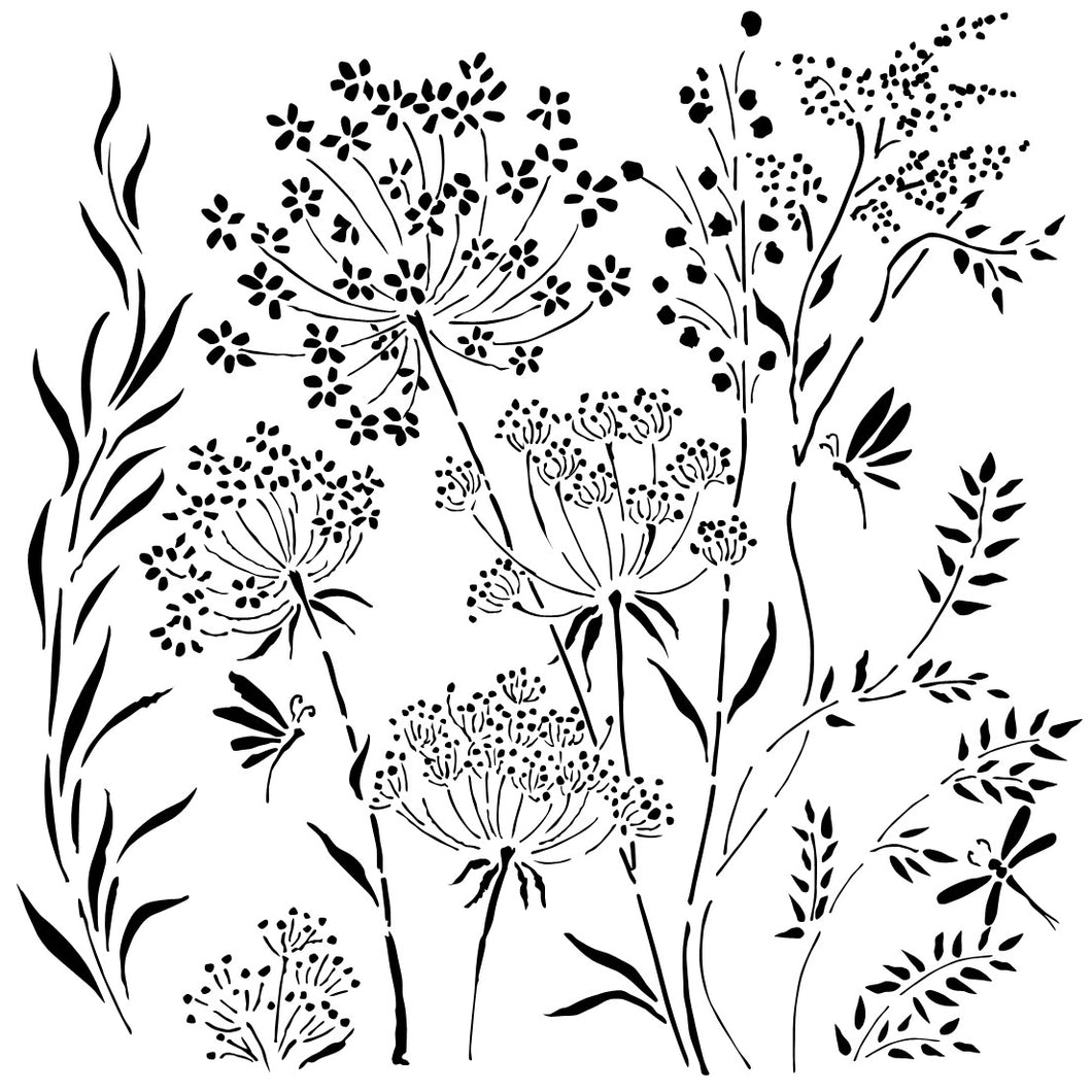Wildflower Background Stencil