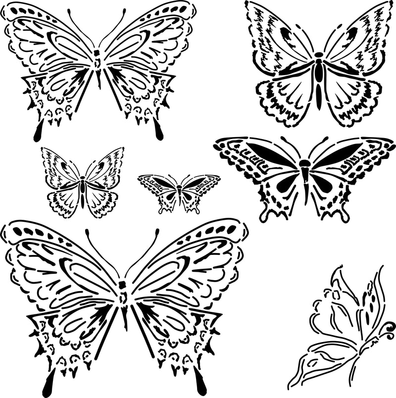 Doodle Butterfly Stencil Insect Animal Graphic by IrynaShancheva · Creative  Fabrica