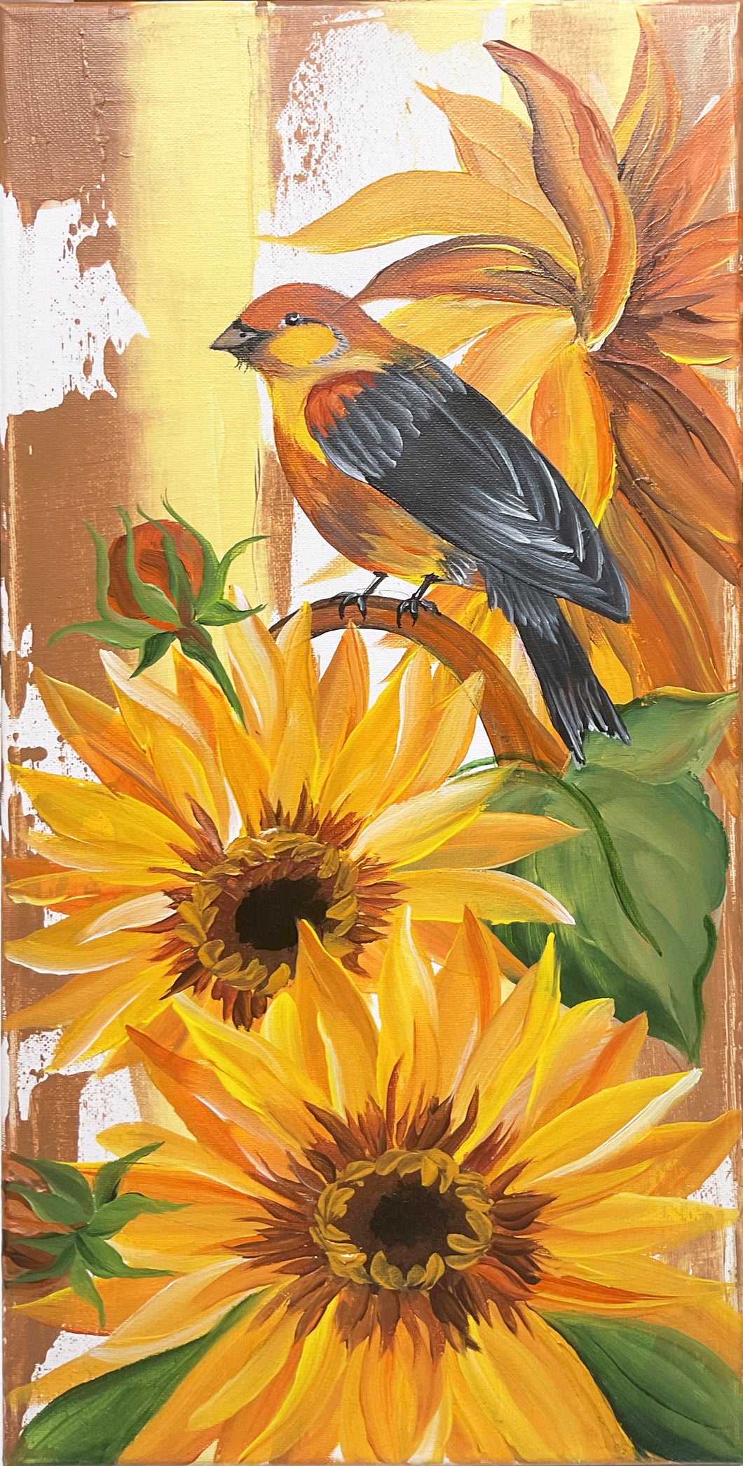 Sunflowers & Bird Downloadable Video Lesson