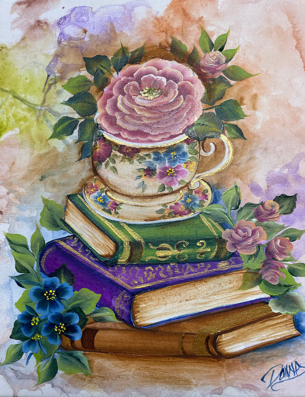 Vintage Books and Teacup Downloadable Video Lesson