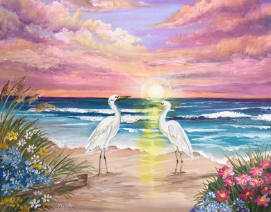 Sunset Beach with Birds Downloadable Video Lesson
