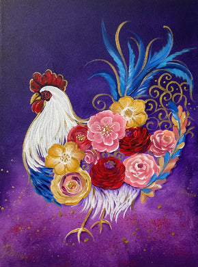 Floral Rooster Downloadable Video Lesson