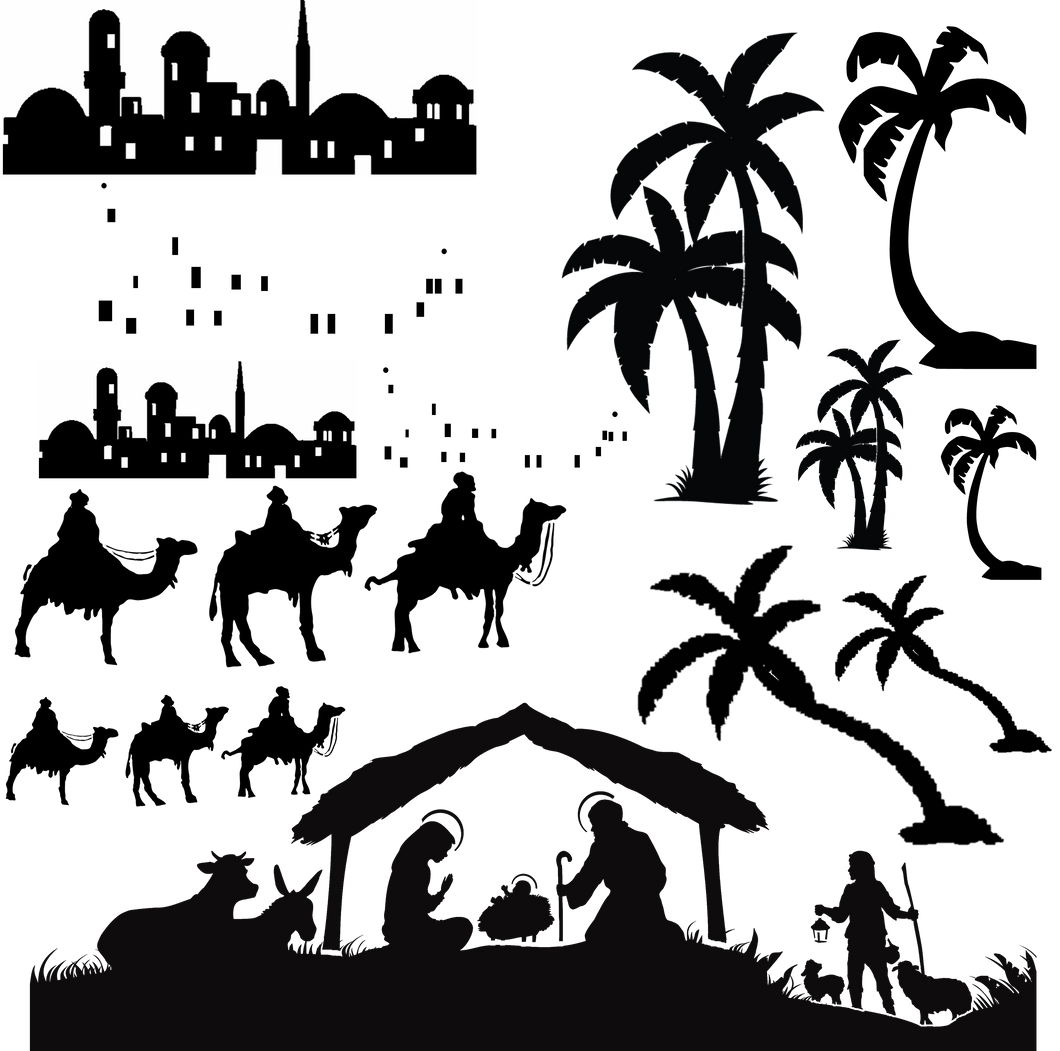 Nativity Silhouettes Stencil