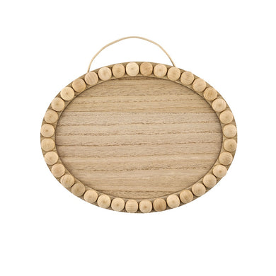48166 Plaque - Wood Oval With Beaded Edge