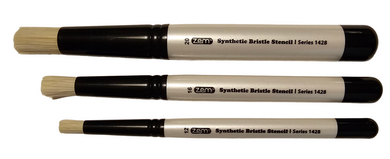 Series 1428 Synthetic Bristle Stencil Brushes - 3pc
