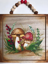 48167 Plaque -  Square Wood With Beaded Handle