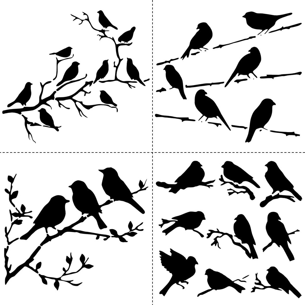 Small Birds & Branches Stencil