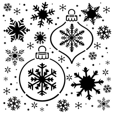 Snowflakes & Ornaments Stencil