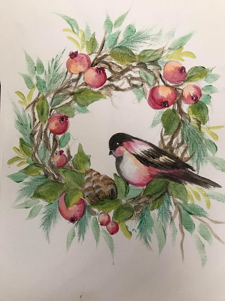Holiday Bird Wreath Downloadable Video Lesson
