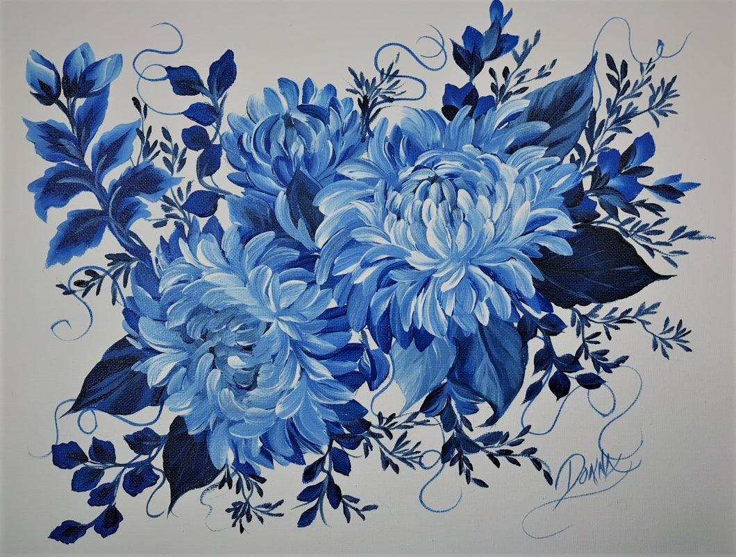 Blue & White Floral Downloadable Video Lesson