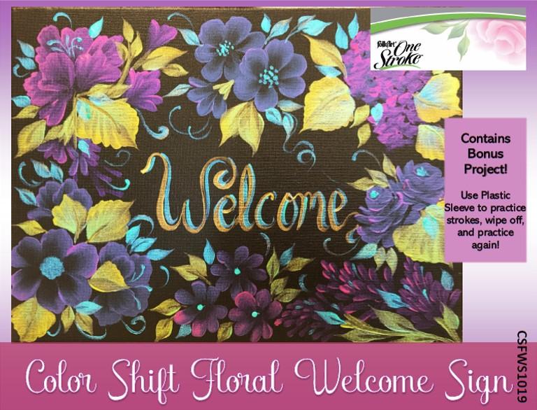 Color Shift Floral Welcome Sign Packet