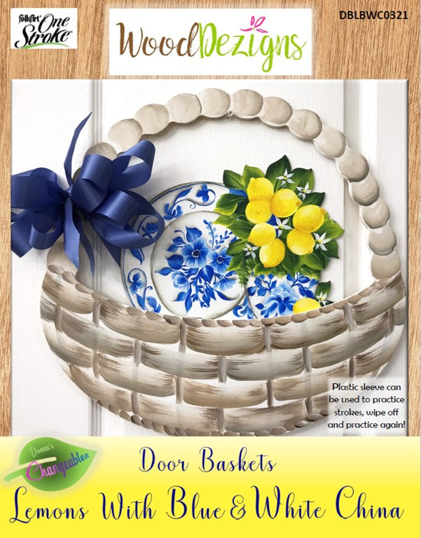 Door Basket Lemon with Blue & White China