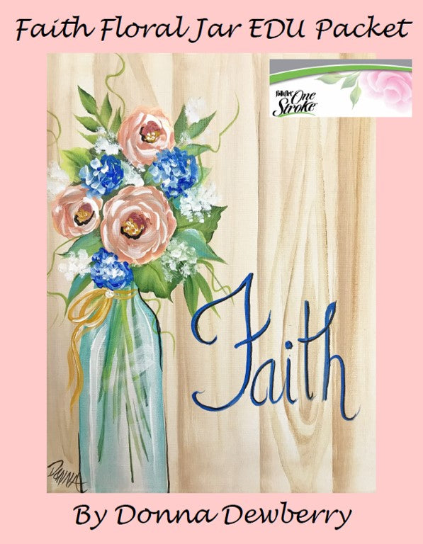 EDU Packets (Painting Parties) Faith Floral Jar