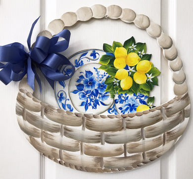 Lemons With Blue & White China Door Basket Downloadable Video Lesson