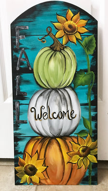 Stacked Pumpkins Fall Welcome Sign Downloadable Video Lesson