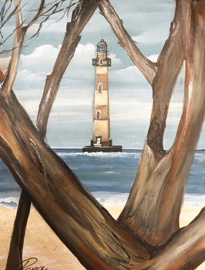 Driftwood Lighthouse Landscape Downloadable Video Lesson