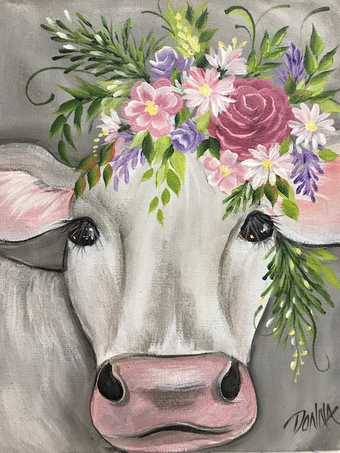 Vintage Floral Animal - Cow Downloadable Video Lesson