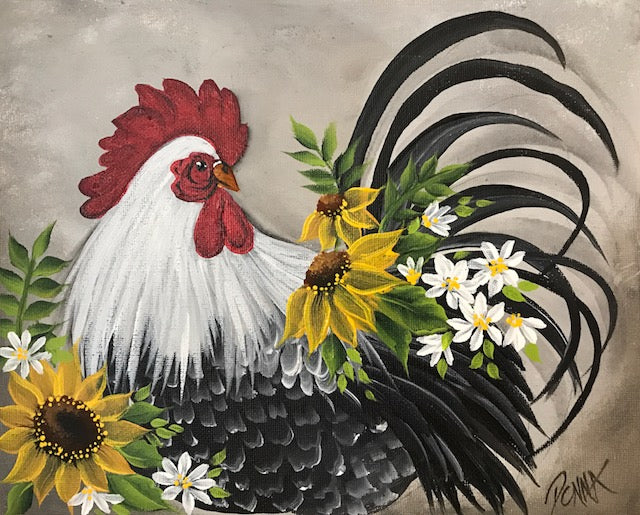 Vintage Floral Animal - Rooster Downloadable Video Lesson