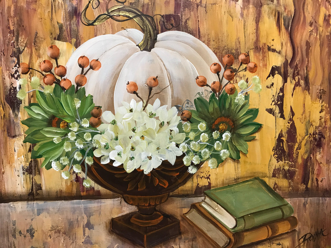 Fall Pumpkin Arrangement With Books Downloadable Video Lesson