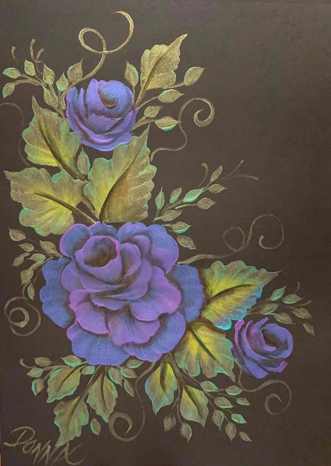 Metallic Roses Painting Metallic Rose Bouquet Downloadable Video Lesson – Dewberry U