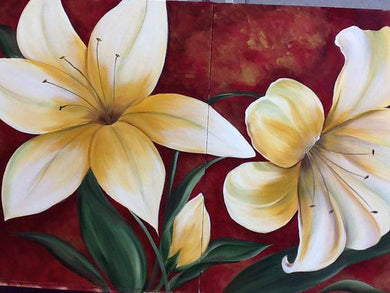 Oversize Canvas Downloadable Video Lesson -  Lilies