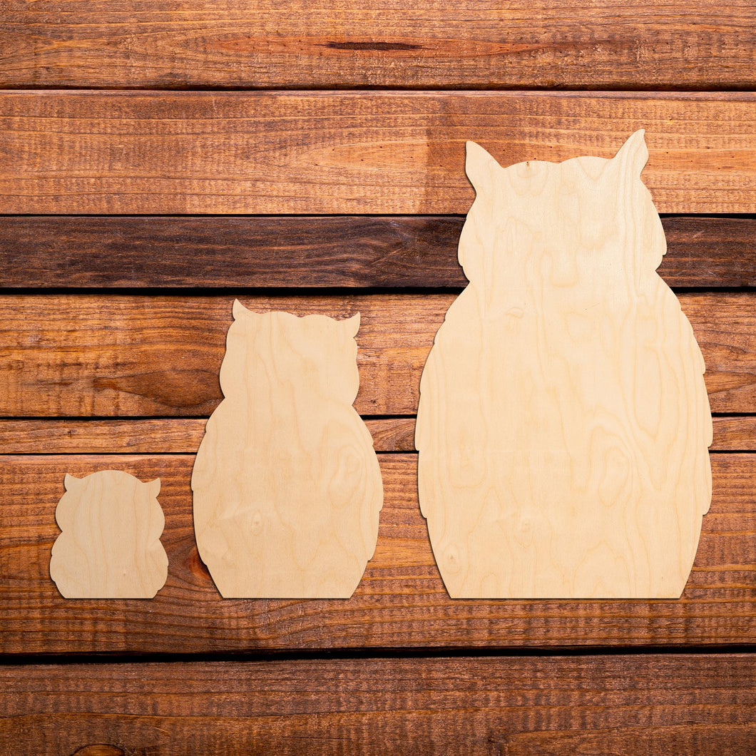 Owl Family Set of 3 Wood Cutouts
