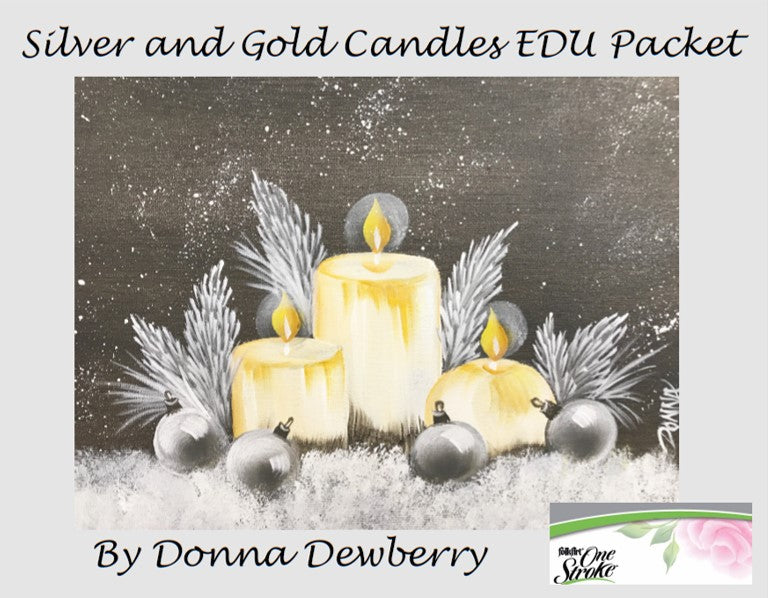 EDU Packets (Painting Parties) Silver and Gold Candles