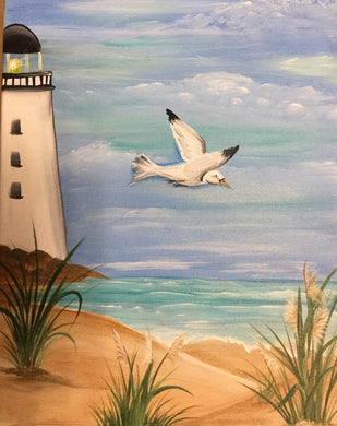 Simple Lighthouse Landscape Downloadable Video Lesson