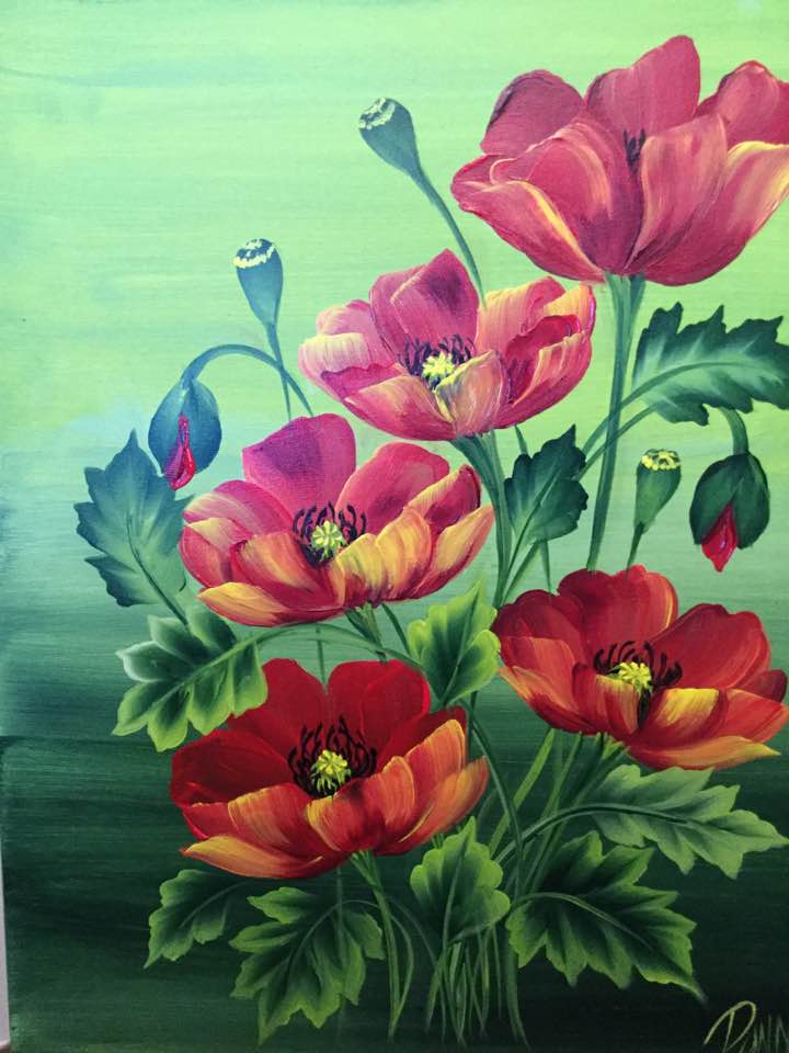 Stroke Study for Level 2 Certification: Vibrant Poppies - Downloadable Video Lesson