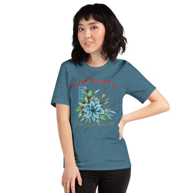 Merry Christmas Poinsettia Unisex Heathered Shirt